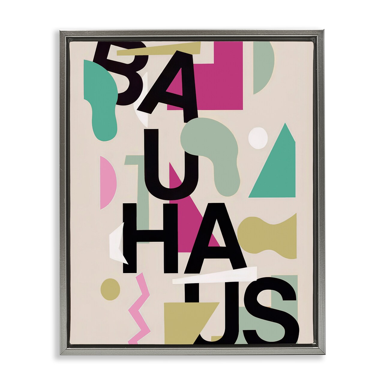 Stupell Industries Midcentury Modern Bauhaus Shapes Floating Frame, design by Annabelle Hall